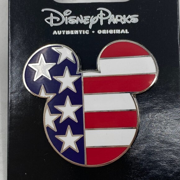Disney Red American Flag Mickey Mouse Collectible Pin - Picture 4 of 4